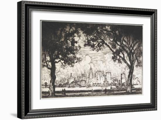 New York from Governor's Island, 1915-Joseph Pennell-Framed Giclee Print
