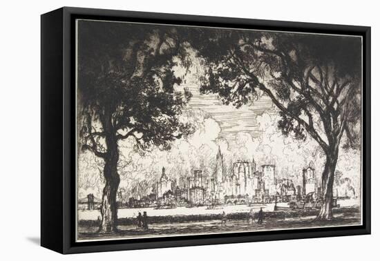 New York from Governor's Island, 1915-Joseph Pennell-Framed Premier Image Canvas