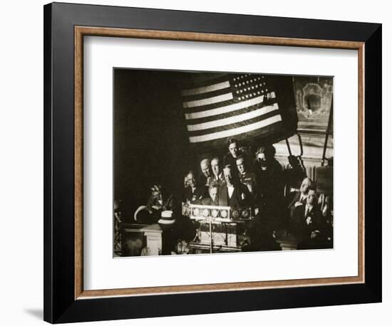 New York Governor Al Smith accepting the Democratic nomination for the Presidency, 1928-Unknown-Framed Photographic Print