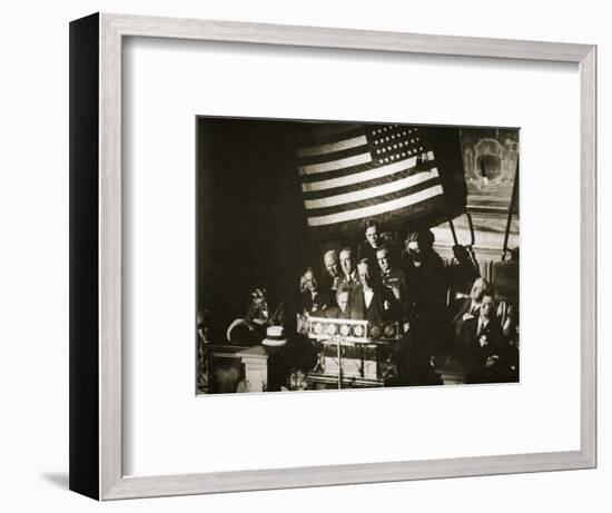 New York Governor Al Smith accepting the Democratic nomination for the Presidency, 1928-Unknown-Framed Photographic Print