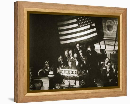 New York Governor Al Smith accepting the Democratic nomination for the Presidency, 1928-Unknown-Framed Premier Image Canvas