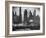 New York Harbor with Its Majestic Silhouette of Skyscrapers Looking Straight Down Bustling 42nd St.-Andreas Feininger-Framed Photographic Print