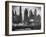 New York Harbor with Its Majestic Silhouette of Skyscrapers Looking Straight Down Bustling 42nd St.-Andreas Feininger-Framed Photographic Print