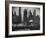 New York Harbor with Its Majestic Silhouette of Skyscrapers Looking Straight Down Bustling 42nd St.-Andreas Feininger-Framed Photographic Print