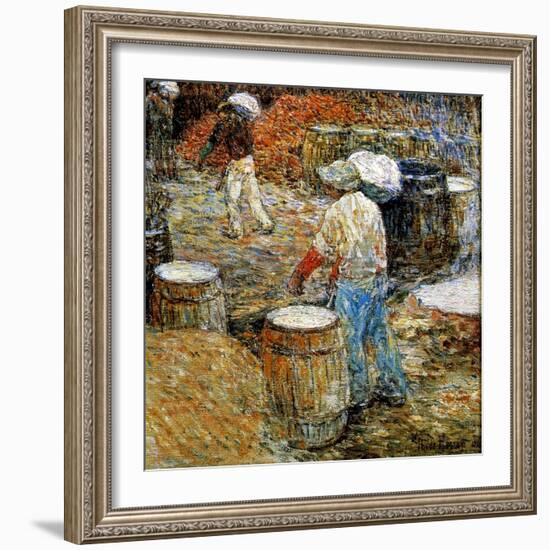 New York, Hod Carriers, 1900-Childe Hassam-Framed Giclee Print