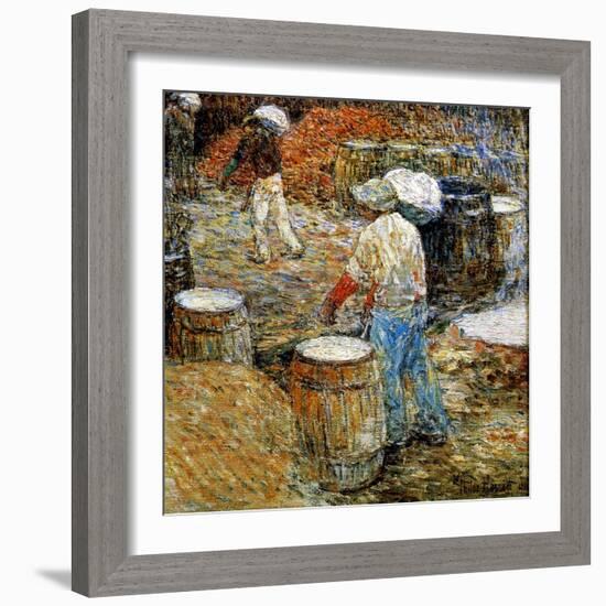 New York, Hod Carriers, 1900-Childe Hassam-Framed Giclee Print