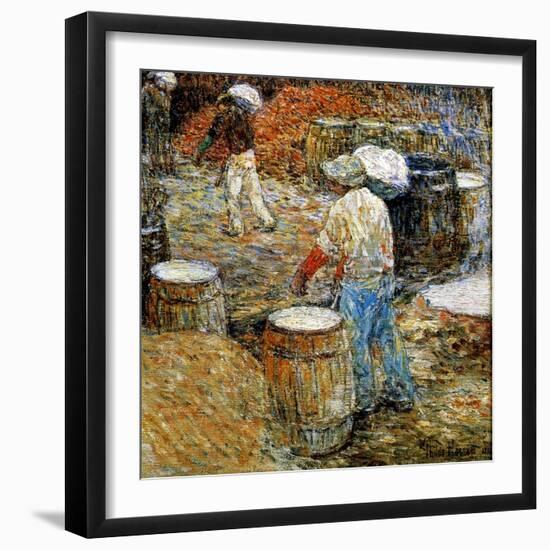 New York, Hod Carriers, 1900-Childe Hassam-Framed Giclee Print