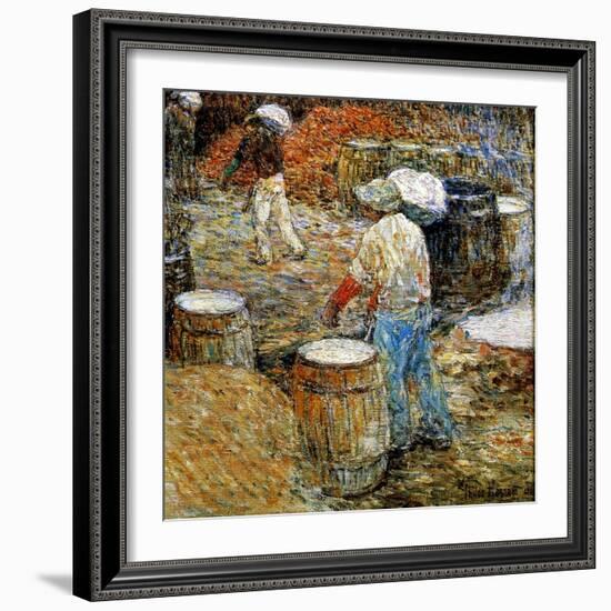 New York, Hod Carriers, 1900-Childe Hassam-Framed Giclee Print