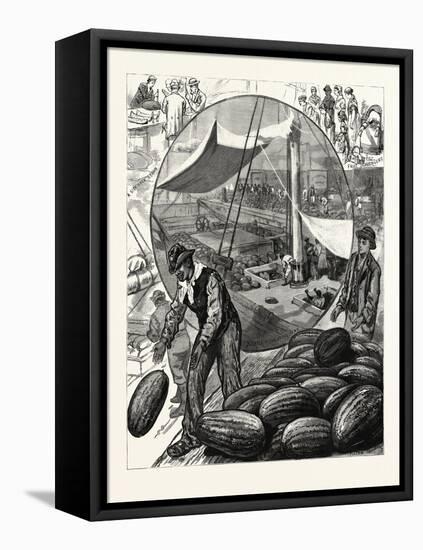 New York: Incidents of the Watermelon Trade in the Metropolis, U.S., 1880 1881-null-Framed Premier Image Canvas