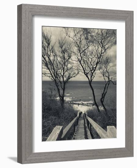 New York, Long Island, Cutchogue, Horton Point Lighthouse Stairs and Long Island Sound, USA-Walter Bibikow-Framed Photographic Print