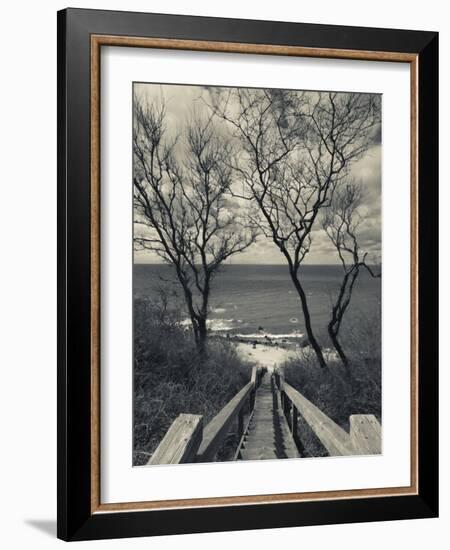 New York, Long Island, Cutchogue, Horton Point Lighthouse Stairs and Long Island Sound, USA-Walter Bibikow-Framed Photographic Print