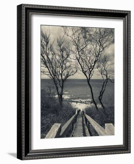 New York, Long Island, Cutchogue, Horton Point Lighthouse Stairs and Long Island Sound, USA-Walter Bibikow-Framed Photographic Print