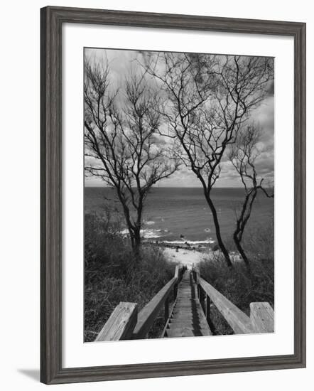 New York, Long Island, Cutchogue, Horton Point Lighthouse Stairs and Long Island Sound, USA-Walter Bibikow-Framed Photographic Print