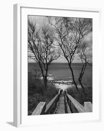 New York, Long Island, Cutchogue, Horton Point Lighthouse Stairs and Long Island Sound, USA-Walter Bibikow-Framed Photographic Print