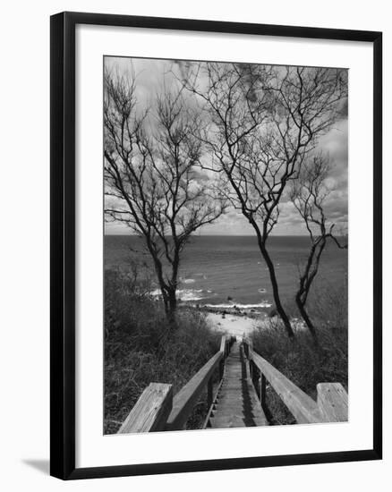 New York, Long Island, Cutchogue, Horton Point Lighthouse Stairs and Long Island Sound, USA-Walter Bibikow-Framed Photographic Print