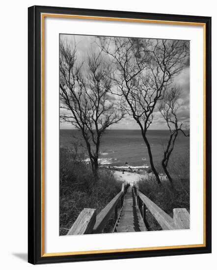 New York, Long Island, Cutchogue, Horton Point Lighthouse Stairs and Long Island Sound, USA-Walter Bibikow-Framed Photographic Print