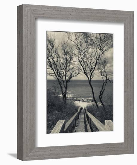New York, Long Island, Cutchogue, Horton Point Lighthouse Stairs and Long Island Sound, USA-Walter Bibikow-Framed Photographic Print