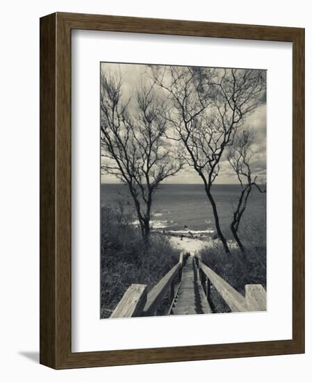 New York, Long Island, Cutchogue, Horton Point Lighthouse Stairs and Long Island Sound, USA-Walter Bibikow-Framed Photographic Print