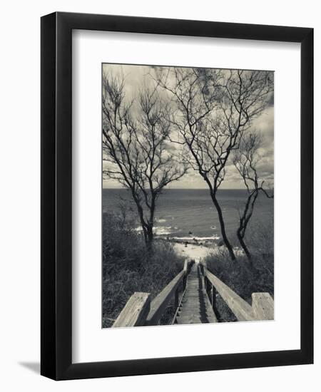 New York, Long Island, Cutchogue, Horton Point Lighthouse Stairs and Long Island Sound, USA-Walter Bibikow-Framed Photographic Print