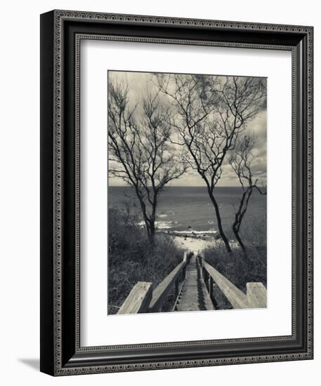 New York, Long Island, Cutchogue, Horton Point Lighthouse Stairs and Long Island Sound, USA-Walter Bibikow-Framed Photographic Print