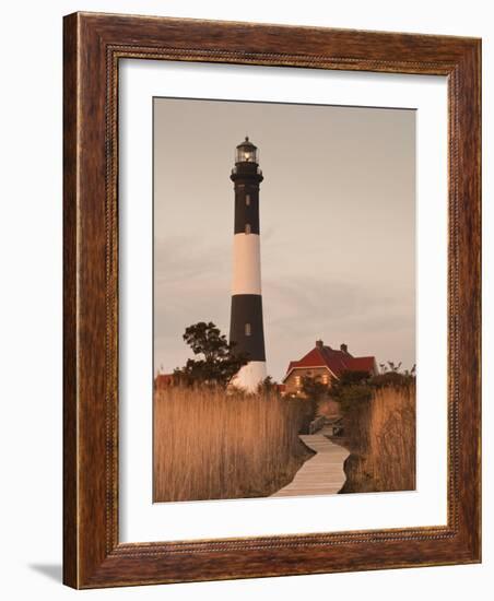 New York, Long Island, Fire Island, Robert Moses State Park, Fire Island Lighthouse, USA-Walter Bibikow-Framed Photographic Print