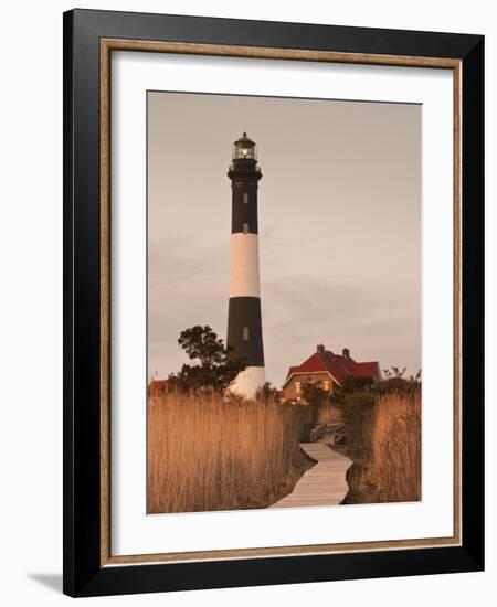 New York, Long Island, Fire Island, Robert Moses State Park, Fire Island Lighthouse, USA-Walter Bibikow-Framed Photographic Print