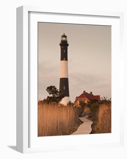 New York, Long Island, Fire Island, Robert Moses State Park, Fire Island Lighthouse, USA-Walter Bibikow-Framed Photographic Print