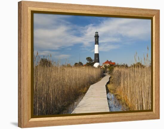 New York, Long Island, Fire Island, Robert Moses State Park, Fire Island Lighthouse, USA-Walter Bibikow-Framed Premier Image Canvas