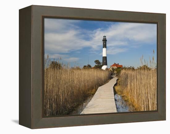 New York, Long Island, Fire Island, Robert Moses State Park, Fire Island Lighthouse, USA-Walter Bibikow-Framed Premier Image Canvas