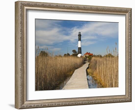 New York, Long Island, Fire Island, Robert Moses State Park, Fire Island Lighthouse, USA-Walter Bibikow-Framed Photographic Print