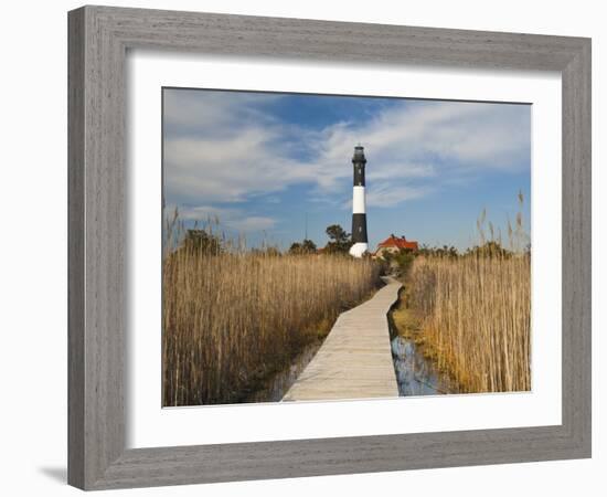 New York, Long Island, Fire Island, Robert Moses State Park, Fire Island Lighthouse, USA-Walter Bibikow-Framed Photographic Print