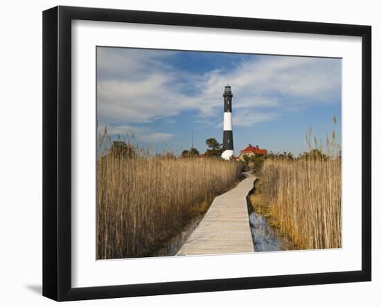 New York, Long Island, Fire Island, Robert Moses State Park, Fire Island Lighthouse, USA-Walter Bibikow-Framed Photographic Print