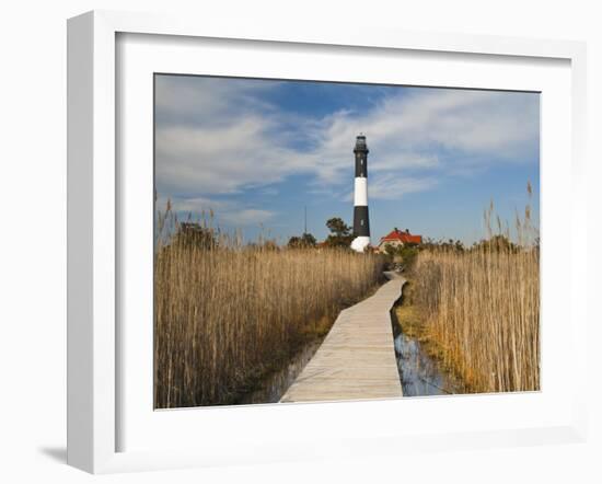 New York, Long Island, Fire Island, Robert Moses State Park, Fire Island Lighthouse, USA-Walter Bibikow-Framed Photographic Print