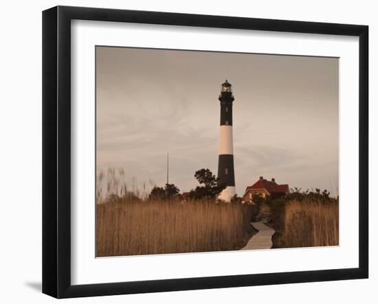 New York, Long Island, Fire Island, Robert Moses State Park, Fire Island Lighthouse, USA-Walter Bibikow-Framed Photographic Print