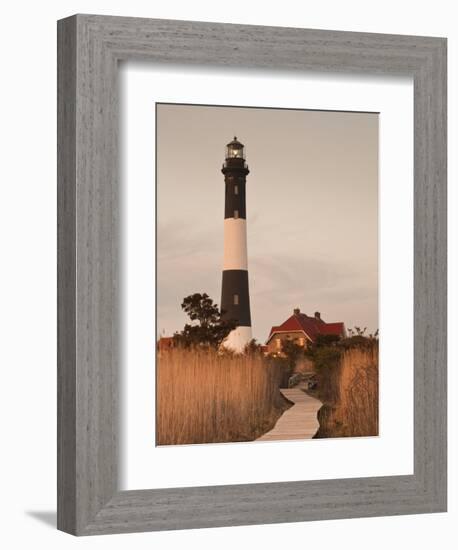 New York, Long Island, Fire Island, Robert Moses State Park, Fire Island Lighthouse, USA-Walter Bibikow-Framed Photographic Print