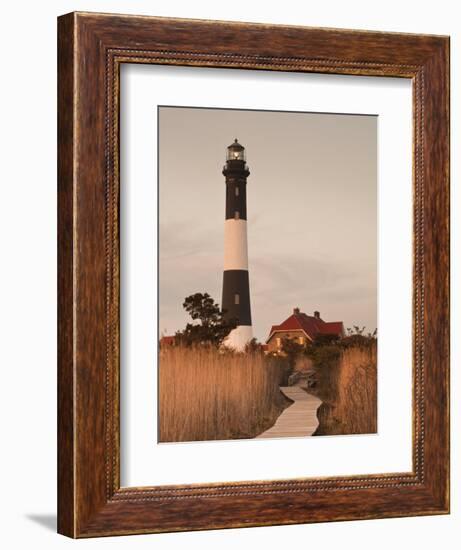 New York, Long Island, Fire Island, Robert Moses State Park, Fire Island Lighthouse, USA-Walter Bibikow-Framed Photographic Print