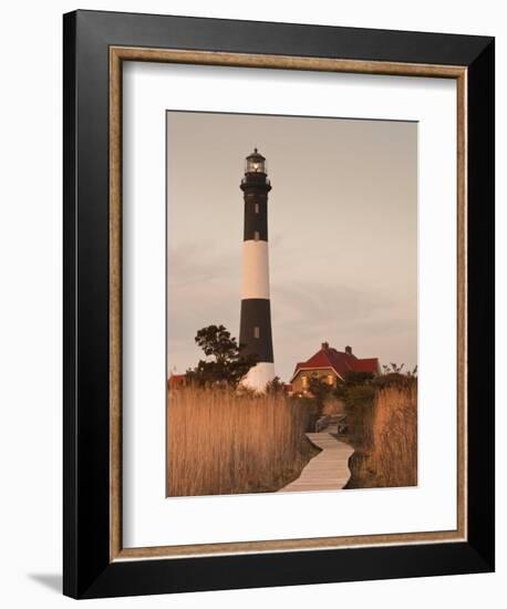 New York, Long Island, Fire Island, Robert Moses State Park, Fire Island Lighthouse, USA-Walter Bibikow-Framed Photographic Print