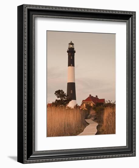 New York, Long Island, Fire Island, Robert Moses State Park, Fire Island Lighthouse, USA-Walter Bibikow-Framed Photographic Print