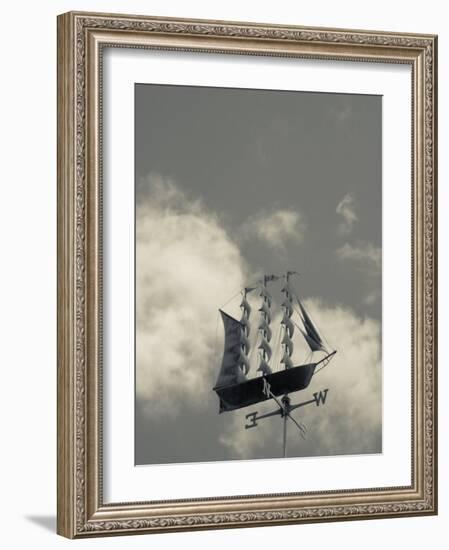 New York, Long Island, Greenport, Tall Ship Weather Vane, USA-Walter Bibikow-Framed Photographic Print