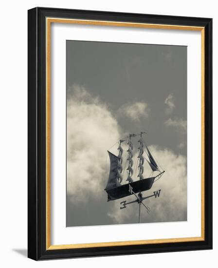 New York, Long Island, Greenport, Tall Ship Weather Vane, USA-Walter Bibikow-Framed Photographic Print