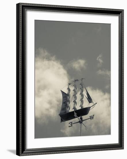 New York, Long Island, Greenport, Tall Ship Weather Vane, USA-Walter Bibikow-Framed Photographic Print