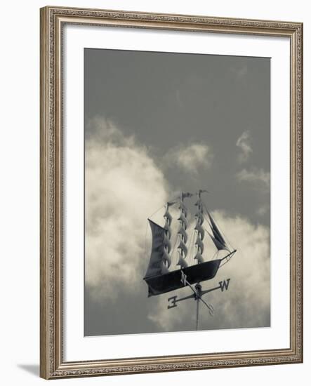 New York, Long Island, Greenport, Tall Ship Weather Vane, USA-Walter Bibikow-Framed Photographic Print