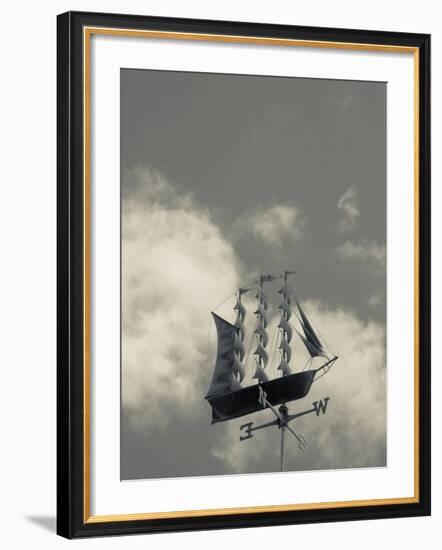 New York, Long Island, Greenport, Tall Ship Weather Vane, USA-Walter Bibikow-Framed Photographic Print