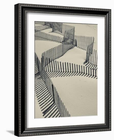 New York, Long Island, the Hamptons, Westhampton Beach, Beach Erosion Fence, USA-Walter Bibikow-Framed Photographic Print