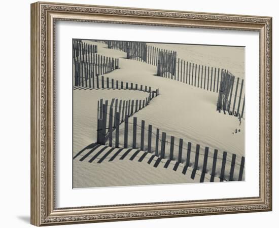 New York, Long Island, the Hamptons, Westhampton Beach, Beach Erosion Fence, USA-Walter Bibikow-Framed Photographic Print