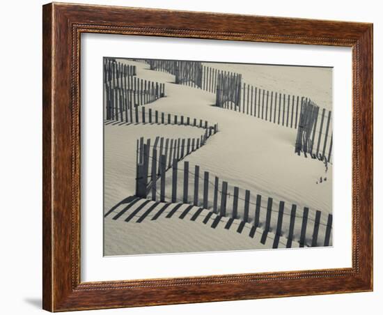 New York, Long Island, the Hamptons, Westhampton Beach, Beach Erosion Fence, USA-Walter Bibikow-Framed Photographic Print