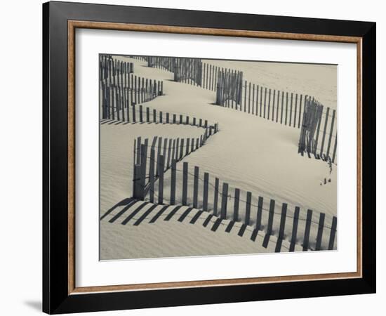 New York, Long Island, the Hamptons, Westhampton Beach, Beach Erosion Fence, USA-Walter Bibikow-Framed Photographic Print