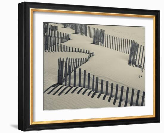 New York, Long Island, the Hamptons, Westhampton Beach, Beach Erosion Fence, USA-Walter Bibikow-Framed Photographic Print