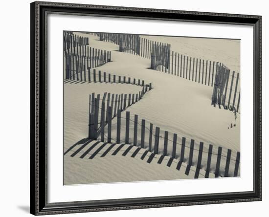 New York, Long Island, the Hamptons, Westhampton Beach, Beach Erosion Fence, USA-Walter Bibikow-Framed Photographic Print