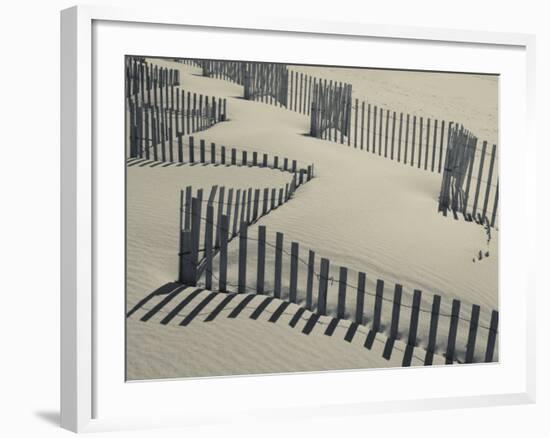 New York, Long Island, the Hamptons, Westhampton Beach, Beach Erosion Fence, USA-Walter Bibikow-Framed Photographic Print